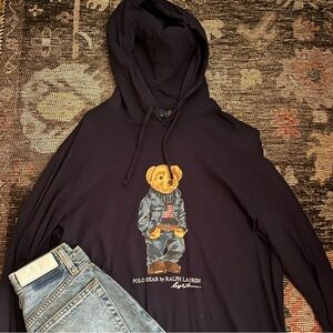 NWOT Ralph Lauren Navy Hoodie with Bear